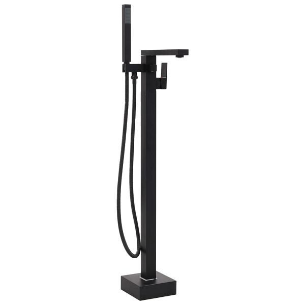 vidaXL Freistehende Badewannenarmatur Schwarz Edelstahl 90 cm, 145096