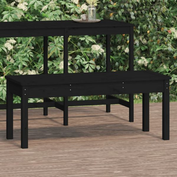 vidaXL Gartenbank Schwarz 109x44x45 cm Massivholz Kiefer, 824008