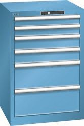 LISTA Schubladenschrank 27x27E (BxTxH) 564x572x850mm AUTO Lock, Lichtblau, 6 Schubladen, 14.258.010.A