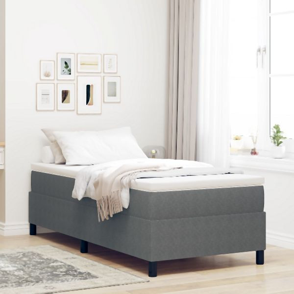 vidaXL Boxspringbett Hellgrau 100x200 cm Cord-Stoff, 3337392