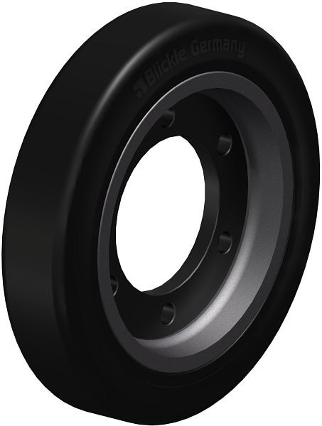 Blickle GEVA 415/6 Rad aus Elastik-Vollgummi, Schwarz, 754445