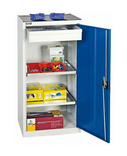 stumpf Werkzeug- und Materialschrank Professional 2000, mit 1 Schublade und 2 Fachböden, grau/blau, B 500 mm, 251801
