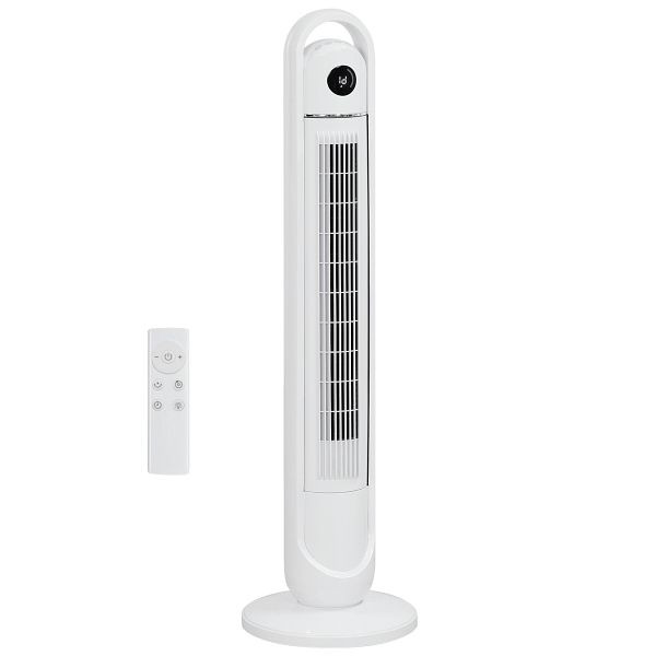 HOMCOM Turmventilator, Klimaanlage, Timer, Fernbedienung, drei Modi, LCD-Anzeige, Weiß, 824-108V90WT