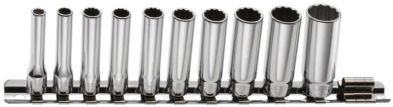 FACOM Steckschlüsseleinsatz 1/4 Zoll – 12 Kant, 3/8“ | Glanzverchromt, OGV-Profil | Für Präzises Arbeiten