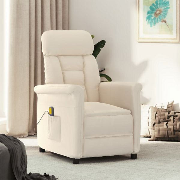 vidaXL Massagesessel Beige Mikrofasergewebe, äußerst bequem, 348412