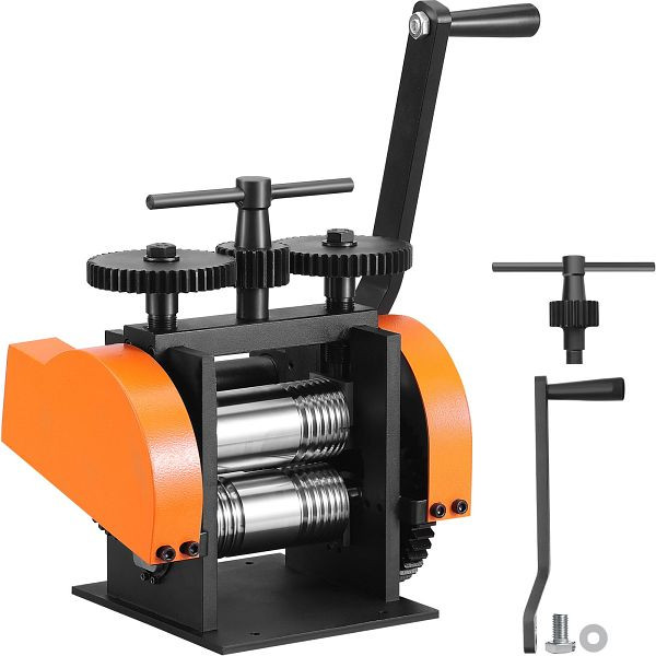 VEVOR 3 in 1 Handwalzwerk Maschine 45 mm, Einstellbare Dicke von 0 bis 6 mm, für Platin / K-Gold / Messing / Aluminium, SHYYPJ3H145MRZZ3YV0