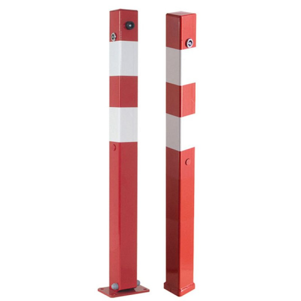 Stein HGS Absperrpfosten -Bollard- 70 x 70 mm mit 8 mm Dreikantverschluss, herausnehmbar/mit Bodenhülse, verzinkt, 1 Öse, 470n-1