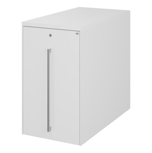 C+P Auszugschrank in Schreibtischhöhe Asisto, H740B430T800 mm, 9016/9016, links der Tischplatte, 148466-00L S10006