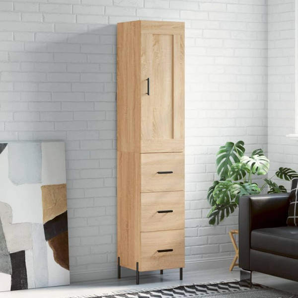 vidaXL Highboard Sonoma-Eiche 34,5x34x180 cm Holzwerkstoff, 3200204