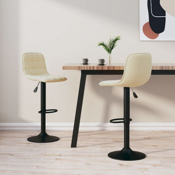 vidaXL Barhocker 2 Stk. Creme Samt, für Glas Wein, 333990