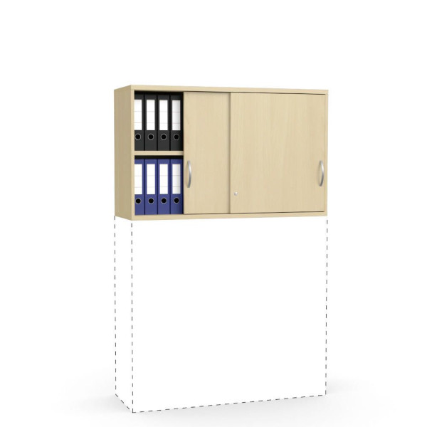 Deskin Schiebetüren-Aufsatzschrank MULTI M pro, Buchedekor, B 1200 x H 750 x T 420 mm, 270178