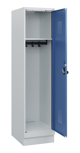 C+P Spind Evolo PLUS, Sockel, 1 Abteil, 1630x400x500mm, 7035/5023, Drehriegel, 0490205-12 S10008