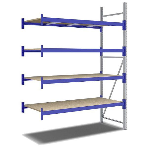 BITO Weitspannregal Set /F2 2500x800x1800 Anbaufeld 4 Ebenen Spanplatten RAL5010 U, C0350-0277