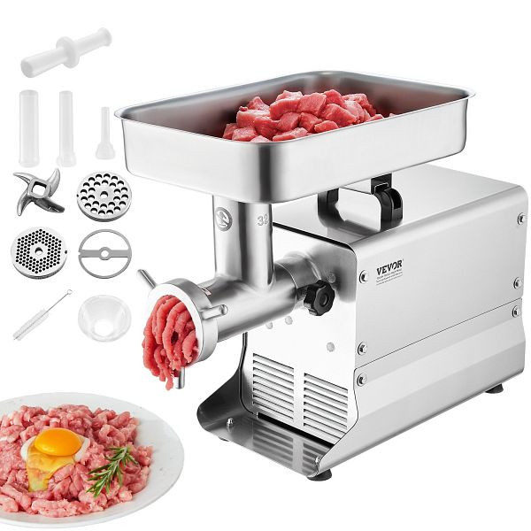 VEVOR Kommerzieller Elektrischer Fleischwolf, 9,53kg/Min Wurstfüller 1100W, SYTMDDJRJSYSGN7X9V2