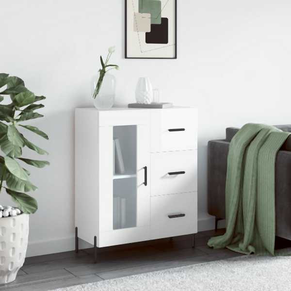 vidaXL Sideboard Hochglanz-Weiß 69,5x34x90 cm Holzwerkstoff, 828054