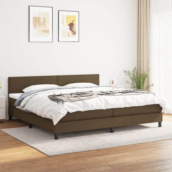 vidaXL Boxspringbett mit Matratze Dunkelbraun 200x200 cm Stoff, 3139924