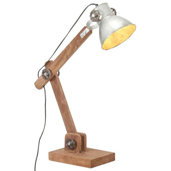 vidaXL Schreibtischlampe Industriestil Silbern Rund 58x18x90 cm E27, 320551