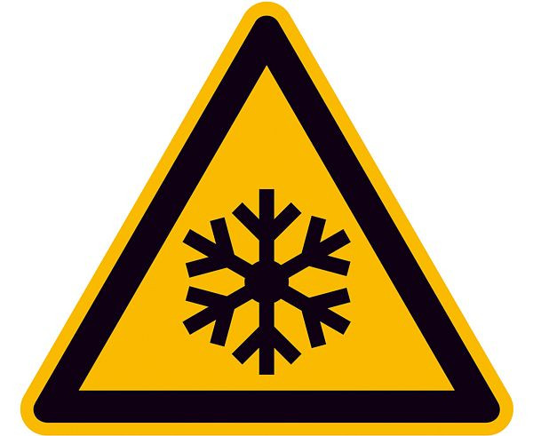 SafetyMarking Warnschild, Warnung vor niedriger Temperatur/Frost, Länge 20 cm, Folie, selbstklebend, 21.0236