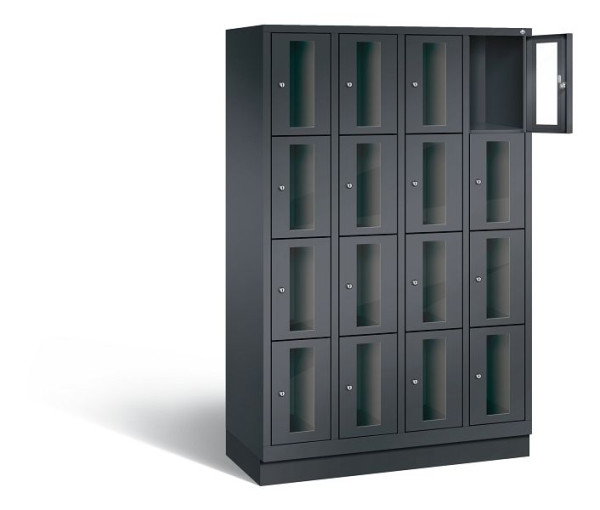 C+P Schließfachschrank Classic, H1800xB1190xT500mm, Farbe: Schwarzgrau, 8020A404 S10014