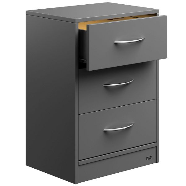 casaria Nachttisch Eloise Anthrazit 54x39x28cm mit LED, 109457