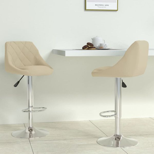 vidaXL Barhocker 2 Stück Creme Samt, 335304, 8720286536841