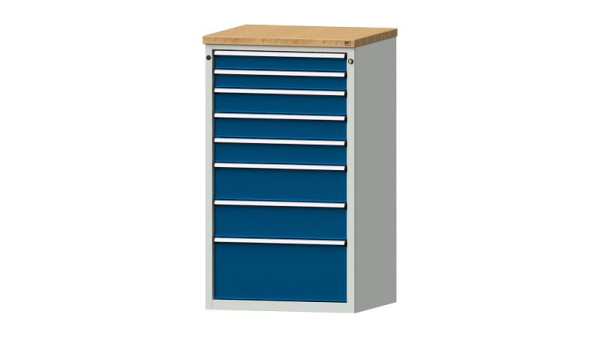 ANKE Werkbänke Schubladenschrank, Modell 4004 V, 765 x 700 x 1320 mm, RAL 7035/5010, BMP 40 mm, 611.107