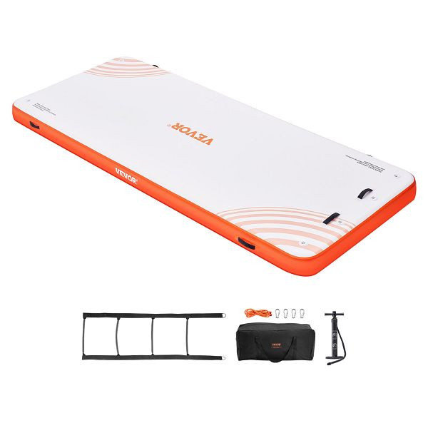 VEVOR Aufblasbares Schwimmdock, 4,57 x 1,82 m, rutschfest mit Tragetasche und abnehmbarer Leiter, Plattform-Inselfloß für Pool, Strand, CQFT12X6FTBJUOB8AV0