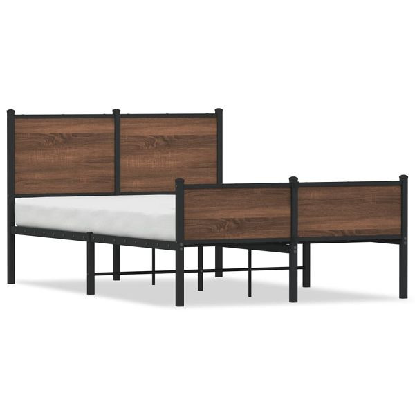vidaXL Bettgestell mit Kopf- und Fußteil Metall 120x190 cm, 4007955
