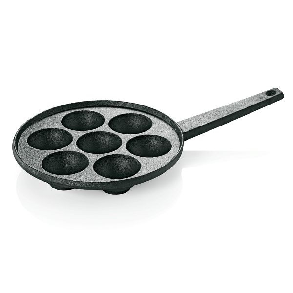 WAS Pförtchenpfanne mit sieben Vertiefungen, Durchmesser 20,5, cm, Gusseisen, 3526007