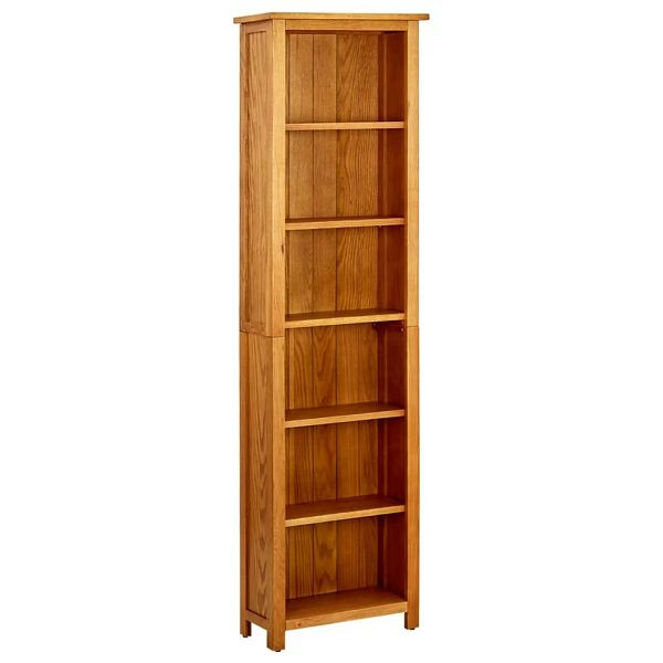 vidaXL Bücherregal 6 Fächer 52x22x180 cm Massivholz Eiche, 331742