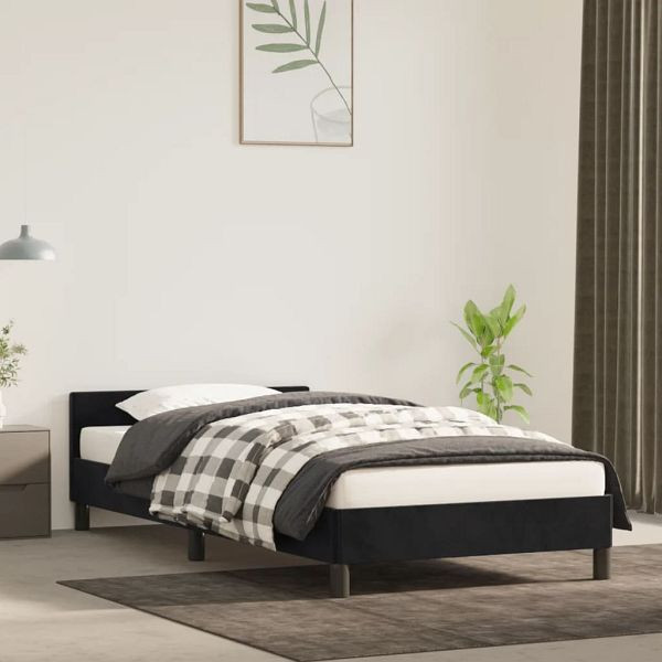vidaXL Bettgestell mit Kopfteil Schwarz 80x200 cm Samt, 347539