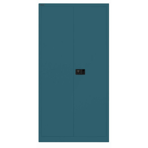 Bisley Flügeltürenschrank UNIVERSAL, 3 Fachböden für 4 Ordnerhöhen, 653 ozeanblau, Belastbarkeit: 80kg je Fachboden, E722A03G653