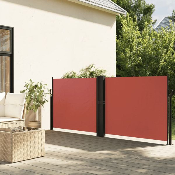 vidaXL Seitenmarkise Ausziehbar Terrakottarot 120x1000 cm, 4004708