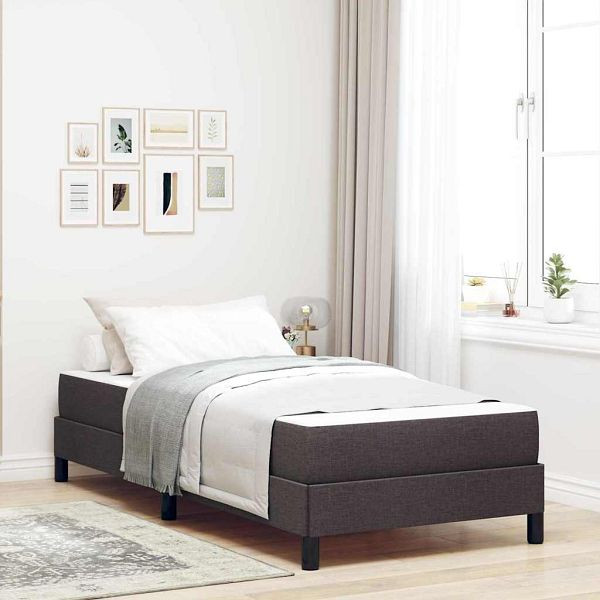 vidaXL Boxspringbett mit Matratze Dunkelbraun 90 x 190 cm Stoff, 3398454