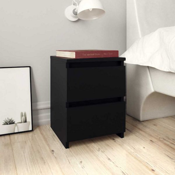vidaXL Nachttische 2 Stück Schwarz 30×30×40 cm Holzwerkstoff, 800516