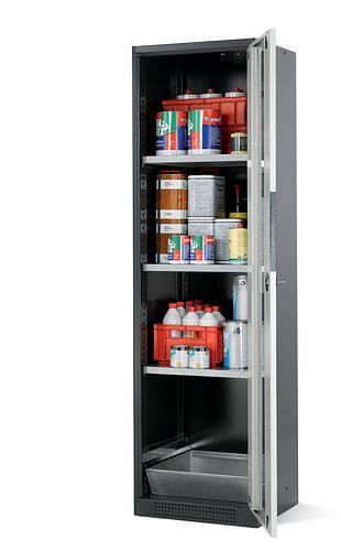 asecos Chemikalienschrank Systema CS-53RG, Korpus anthrazit, weiss, 3 Einlegeböden und Bodenwanne, 202651
