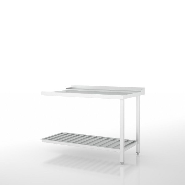 Ackermann Spülmaschinen Ablauftisch 1250x800x875 mm - H-Linie, Anbau rechts/front, Unterbau mit Ablagerosten, 9021236