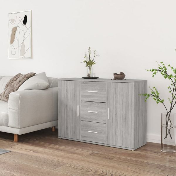vidaXL Sideboard Grau Sonoma 91x29,5x65 cm Holzwerkstoff, 823348