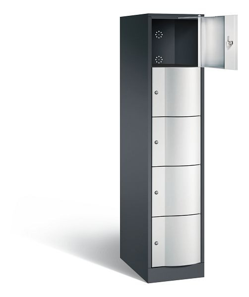 C+P XL-Schließfachschrank Resisto, H1950xB396xT640mm, Farbe: Schwarzgrau / Lichtgrau, 8570-173 S10045