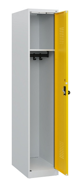 C+P Spind Evolo PLUS, 1 Abteil, 1530x300x500mm, 7035/1023, Drehriegel, 0490005-10 S10001