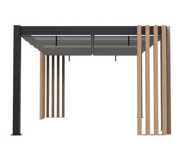 SOJAG Pavillon Lito 1012 mit Sonnensegel Schwarz-Grau, 379x302x235cm, SJ51260