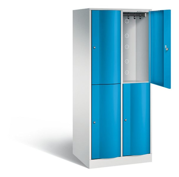 C+P Spind doppelstöckig XL Resisto, H1950xB772xT640mm, Farbe: Lichtgrau / Lichtblau, 8270-273 S10047