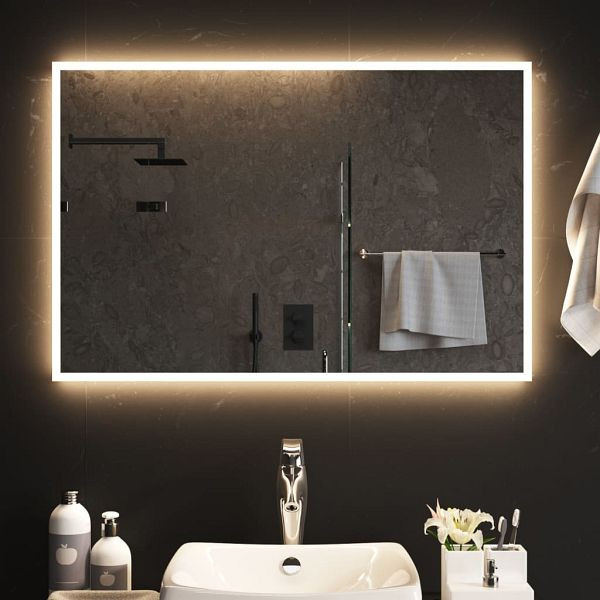 vidaXL LED-Badspiegel 90x60 cm, Stärke 4 mm, 151771, 8720286876954