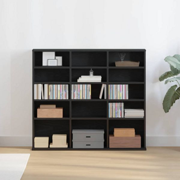 vidaXL CD-Schrank Schwarz Eichen-Optik 100x23x89,5 cm Holzwerkstoff, 862481