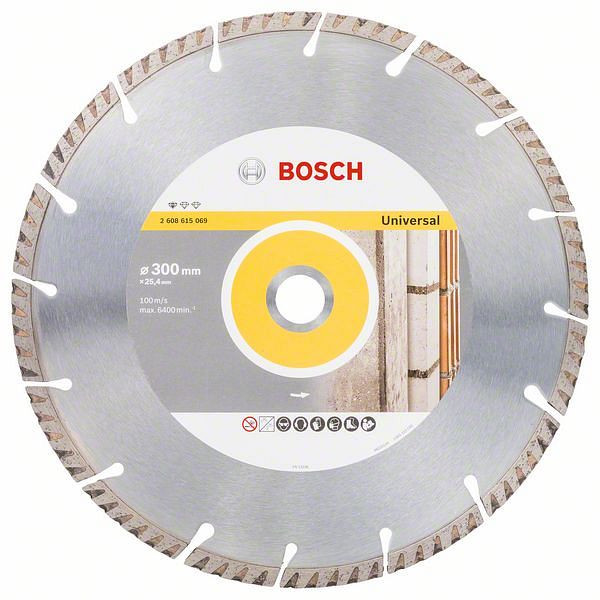 Bosch Diamanttrennscheibe Standard for Universal, 300 x 25,4 x 3,3 x 10 mm, 2608615069