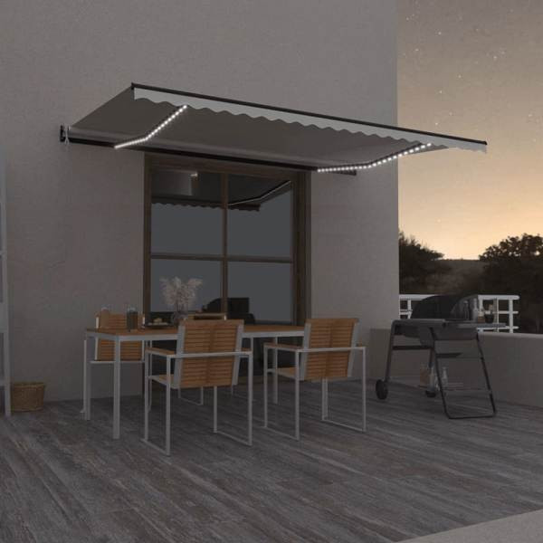vidaXL Automatische Markise mit LED & Windsensor 500x300 Creme, 3069152