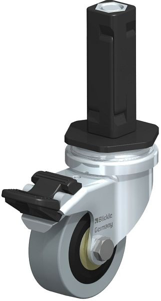 Blickle LRA-VPA 50K-FI-EV02 Apparate-Lenkrolle mit Expander & Feststeller, Vollgummi, Grau, 847975