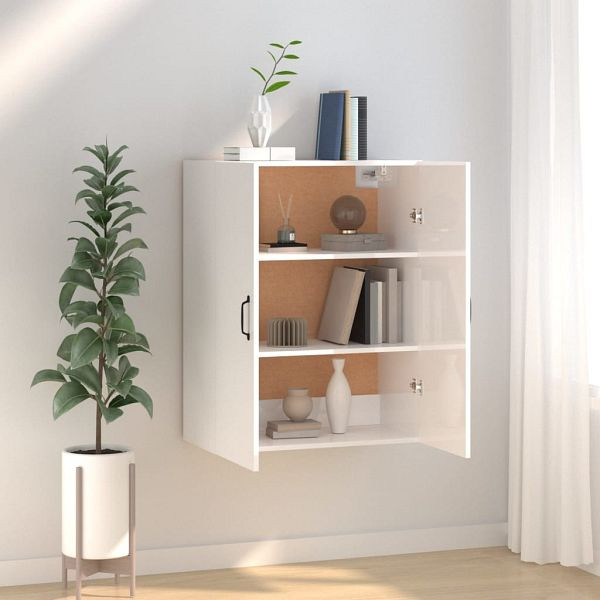 vidaXL Hängeschrank Hochglanz-Weiß 69,5x34x90 cm Holzwerkstoff, 812273