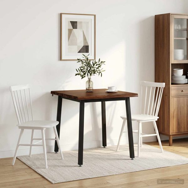 vidaXL 70 x 70 x 75 cm Massivholz Akazie Dunkelbraun und Schwarz, 937481