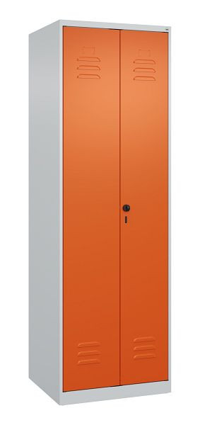 C+P Mehrzweckschrank Classic PLUS, Wäsche-Spind, 2 Abteile, 1850x600x500mm, 7035/2004, Sicherheits-Drehriegel, Türen zueinanderschlagend, 080002-20B S10000